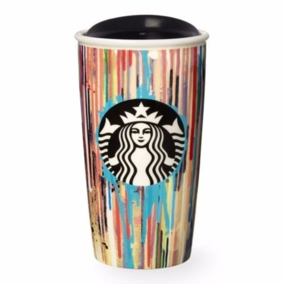 Starbucks | Ceramic Travel Tumbler | Paint Drip - Picture 2 of 10